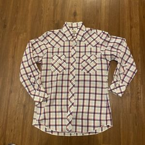 Prior Westerns Striped Long Sleeve Pearl Snap Large Button Down